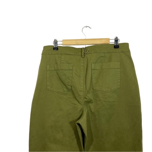 NYDJ Size 10 Pants Utility Cargo Chico Green High Waist Lift Tuck Pockets - Picture 6 of 11